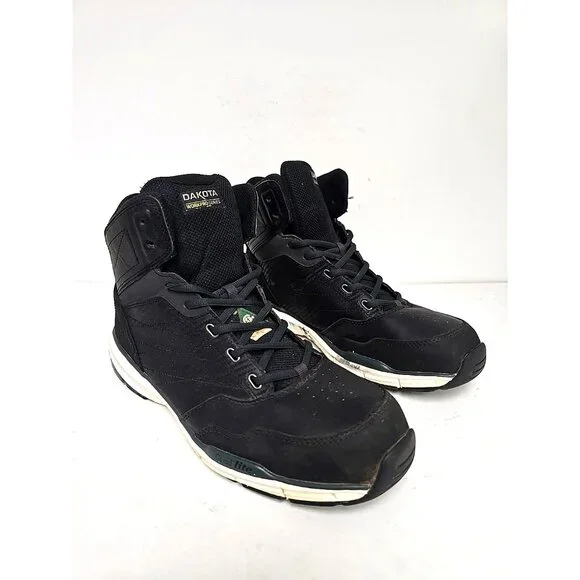 Dakota Men's 3617 Mid-Cut Quad Lite Steel Toe Steel Plate Shoes Black Size 11M - Picture 1 of 8